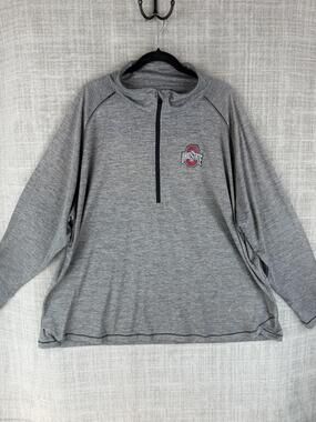 Profile Varsity Jacket Womens 3X Gray Quarter Zip Ohio State Embroidered